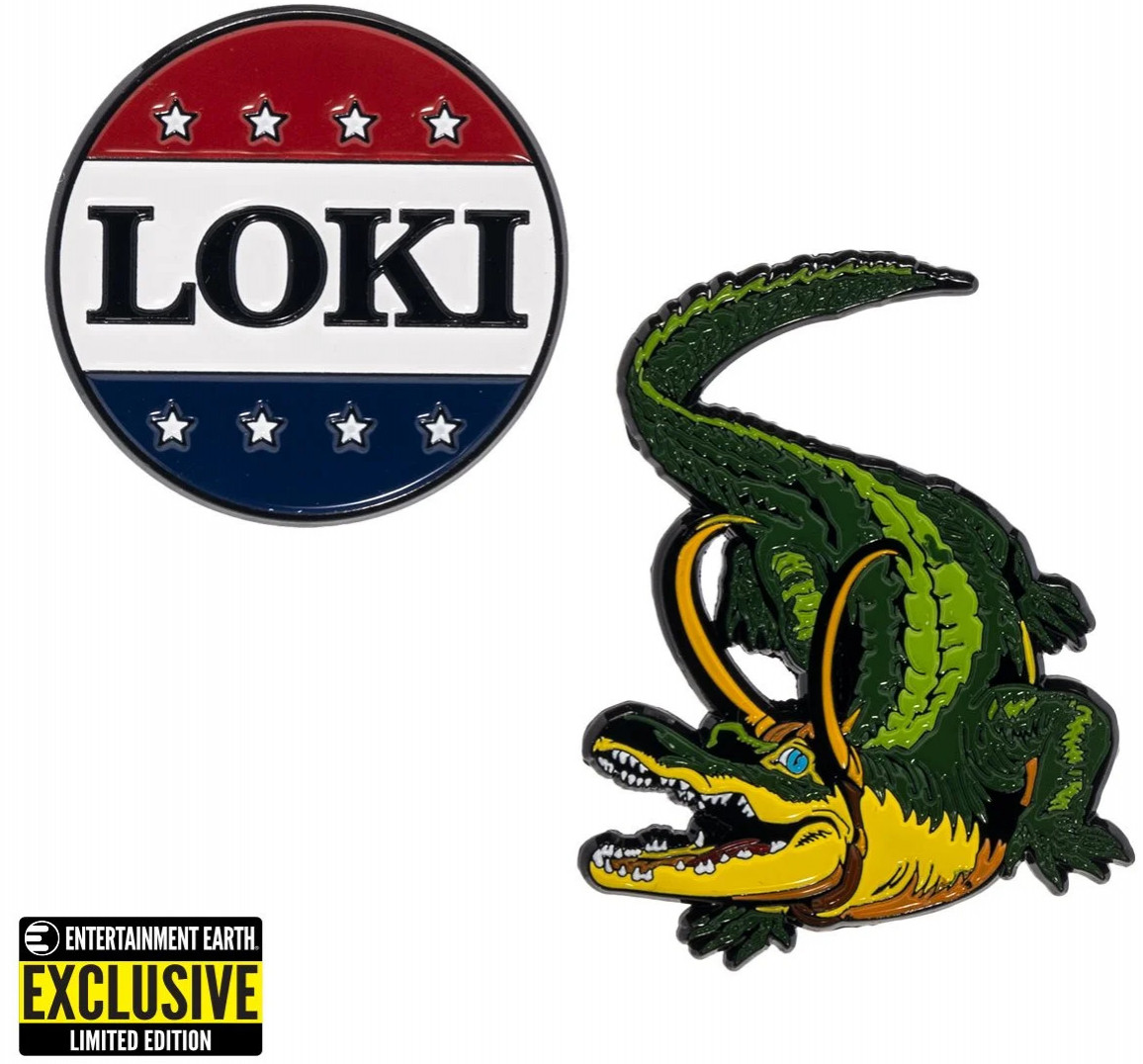 Loki President Loki Button and Alligator Loki Pin 2-Pack