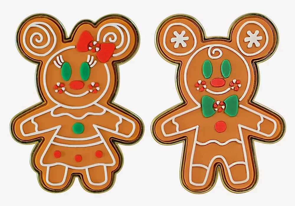 Mickey & Minnie Mouse Gingerbread Pin Set