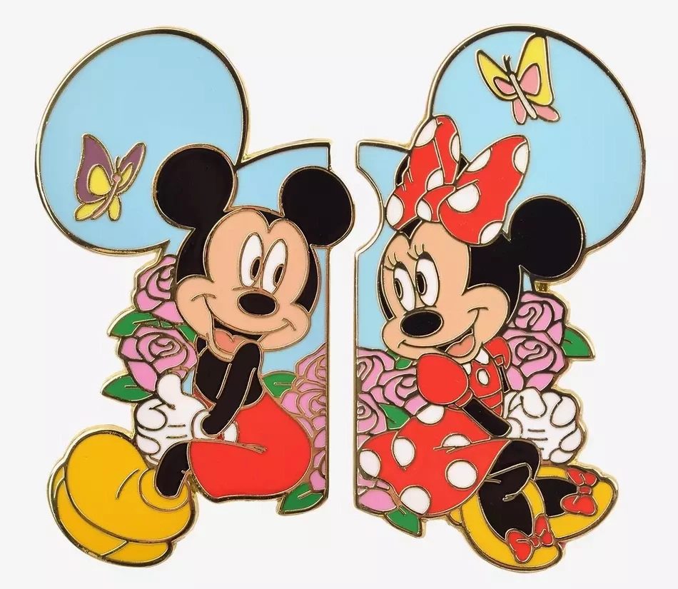 Mickey & Minnie Mouse Floral Pin Set - Full Set