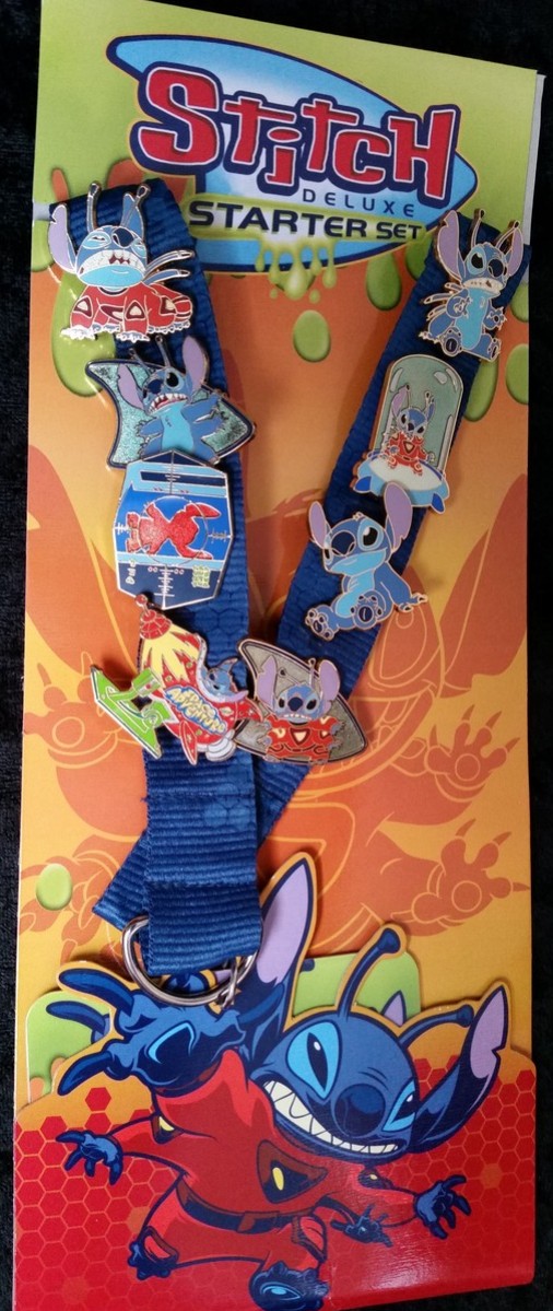 Stitch Deluxe 8-pin Lanyard Set - Stitch (Blue) | PIN 6308