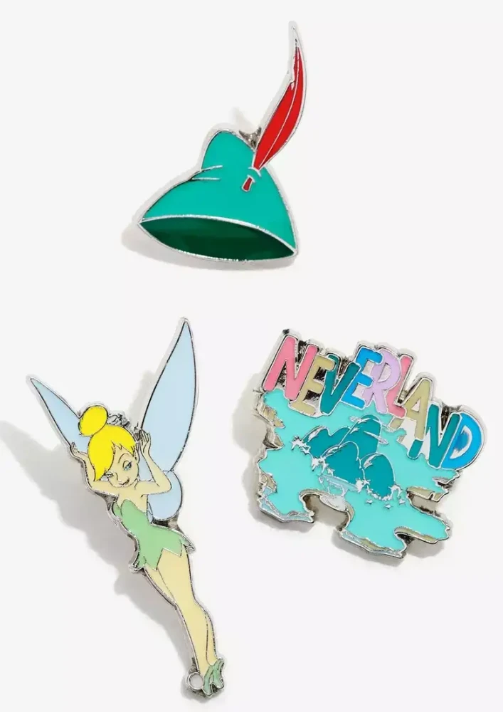 Neverland Island, Tinker Bell, and Peter's Hat 3 Pin Set
