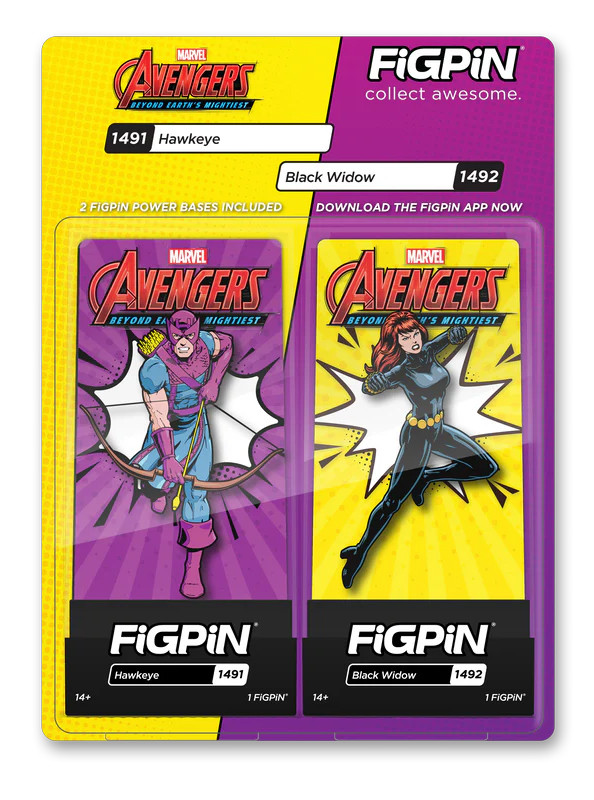 Hawkeye #1491 and Black Widow #1492 Two Pin Set