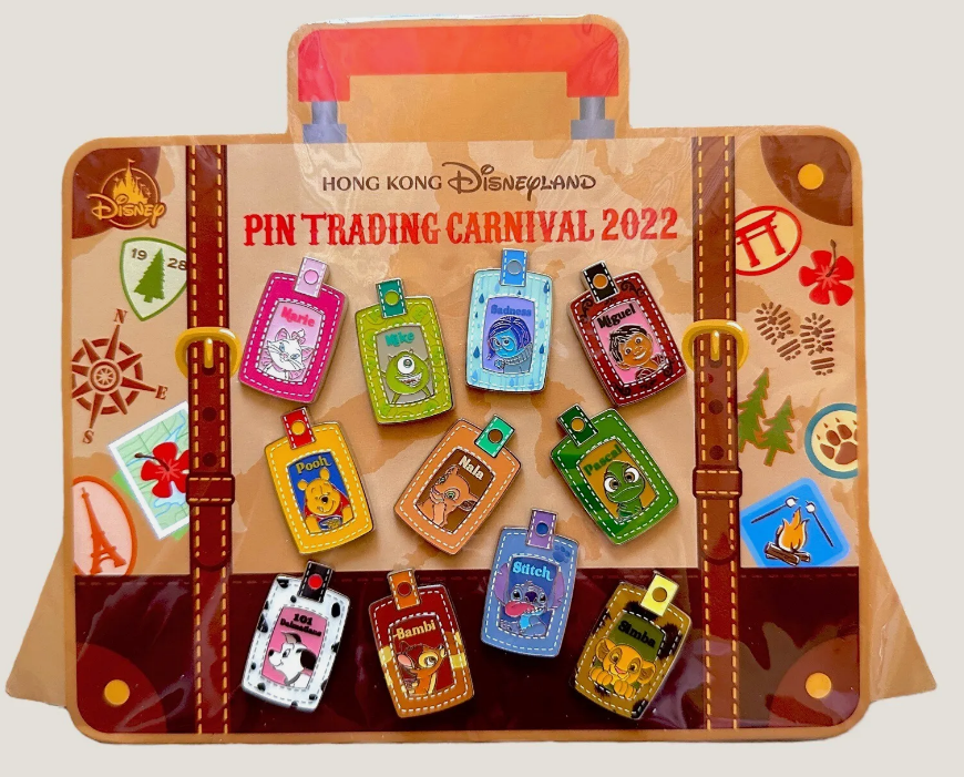 Pin Trading Carnival 2022 - Luggage Tag - Full Set on Backer Card