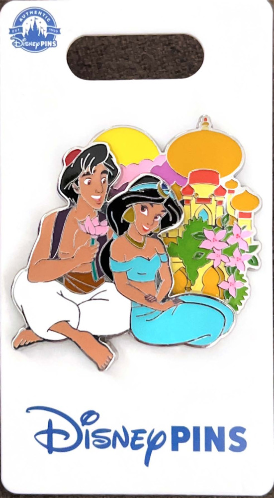 Aladdin - Aladdin and Jasmine sitting in front of Agrabah