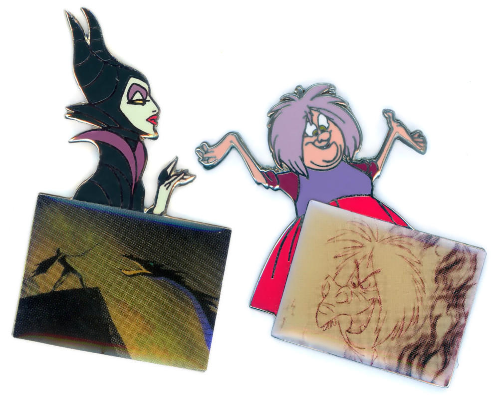 Maleficent and Madam Mim with Concept Sketches