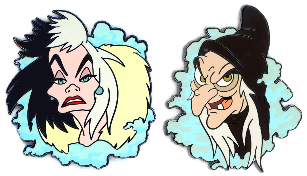 Cruella de Vil and the Old Hag in Puffs of Blue Smoke