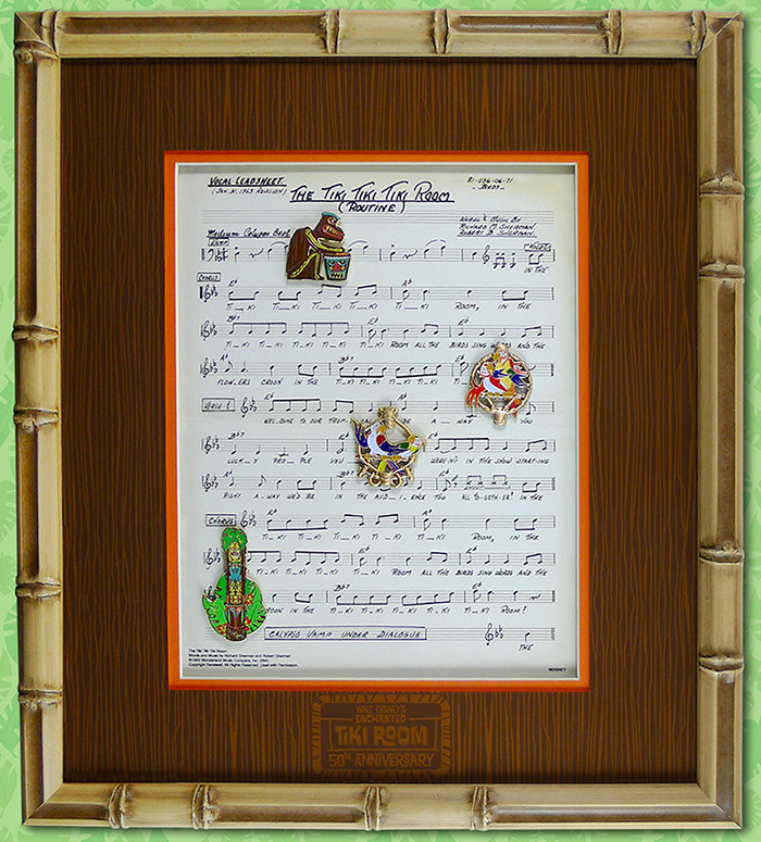 Disney's Enchanted Tiki Room 50th Anniversary Musical Score Framed Set