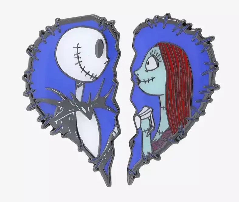 The Nightmare Before Christmas Jack & Sally Heart Halves - Full Set