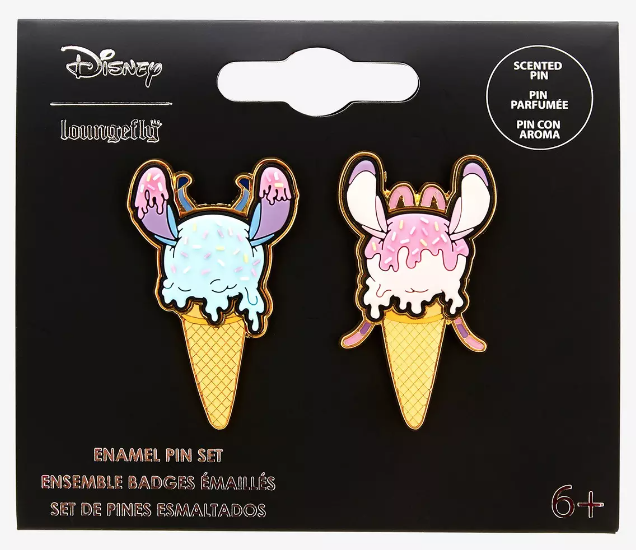 Stitch & Angel Ice Cream Cone 2-Pin Set (Scented)
