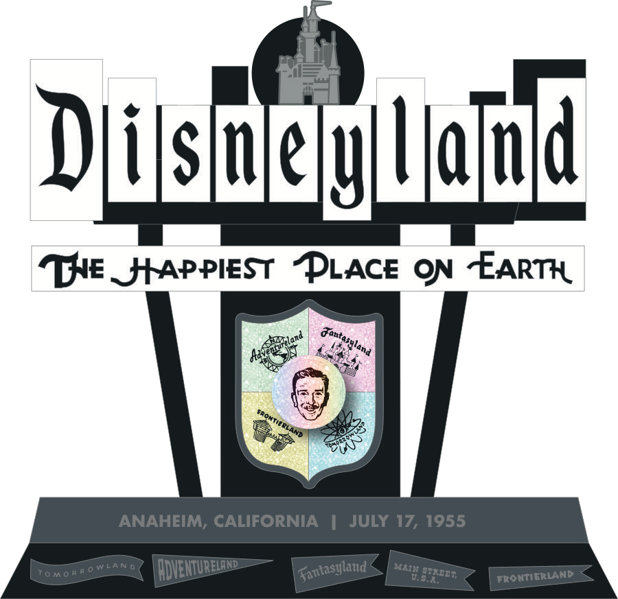 Marquee Collectible Stand and Walt Pin — Full Set