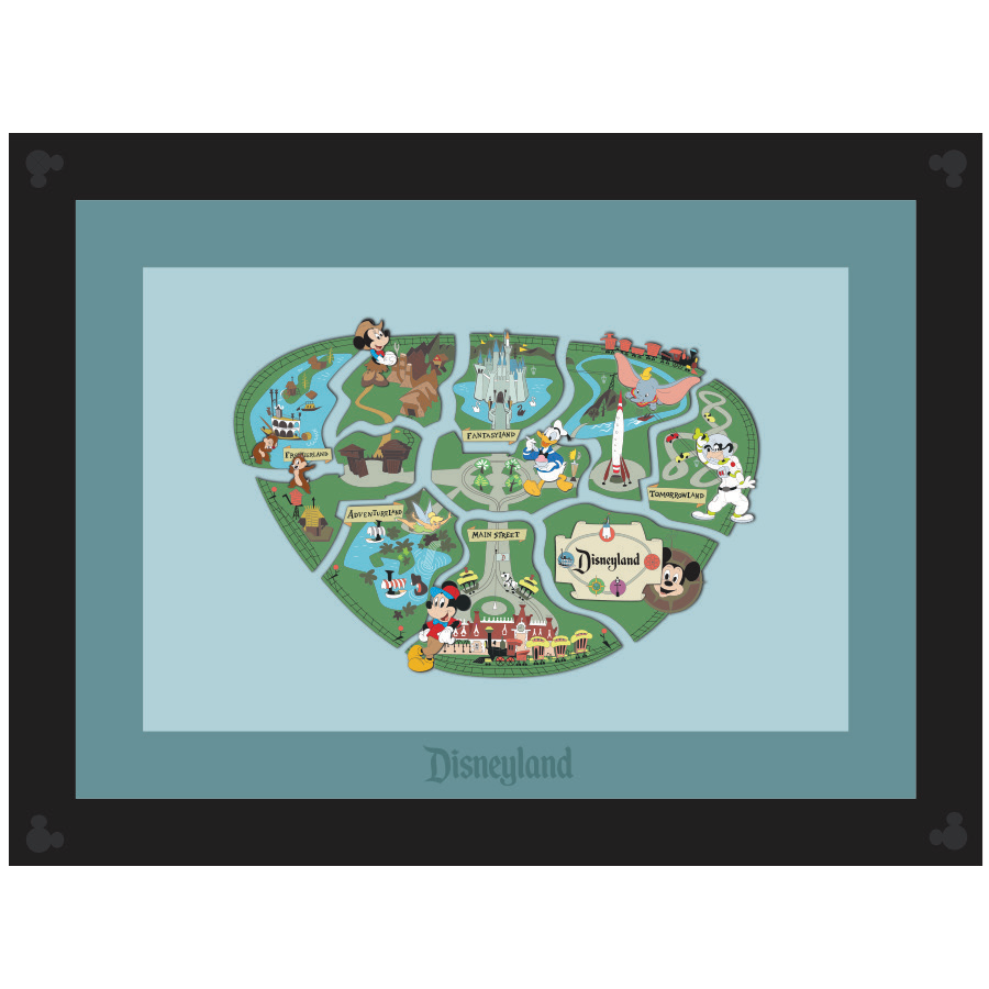 Disneyland Resort 1955 Map Puzzle Framed Set — Full Set