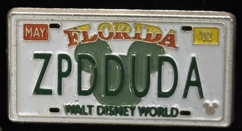 2007 Hidden Mickey - Florida License Plates - ZPDDUDA | PIN 97822