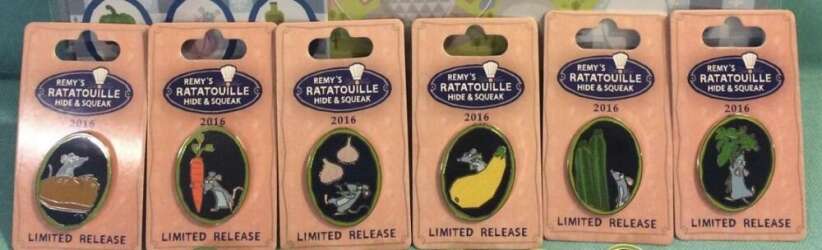 'Remy’s Ratatouille Hide & Squeak 2016 - Complete 6-Pin Series - WDW'