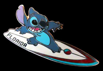 Stitch on Florida surf board