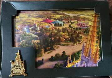 'New Fantasyland Grand Opening - December 2012 Pin &amp; Lithograph Cast Member Exclusive Gift — Full Set - WDW'