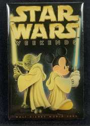 Yoda and Mickey Mouse with Lightsabers