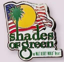 'Shades of Green - Shades of Green - USA Flag, Palm Tree and Sun'