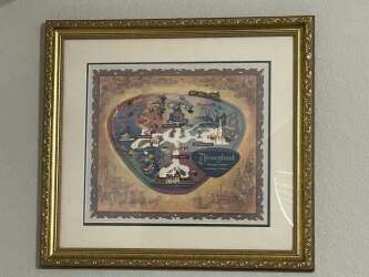 Disney Catalog Disneyland Park Map Framed Set