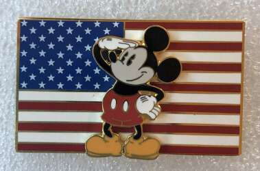 Mickey Mouse - Saluting Flag