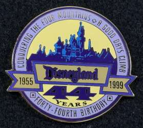 Disneyland 44 Years - Conquering the Four Mountains - Round Logo