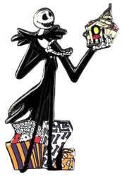 Haunted Mansion Holiday — Jack Holding Miniature Mansion