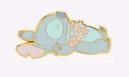 95387 - Stitch & Angel Cherry Blossom Mystery Box - Stitch Laying Down with Cherry Blossom Lei - Loungefly alternate image