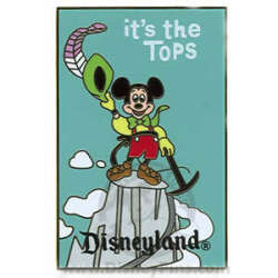 'Retro Disneyland Postcards - It&#039;s the Tops Disneyland - Mickey on Matterhorn - DLR'