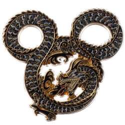 101875 - Fire Breathing Dragons - Mickey Icons - Black Glitter - Walt Disney Imagineering alternate image