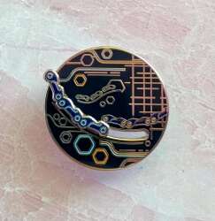Tron lightcycle run Interactive Sliding Enamel Pin