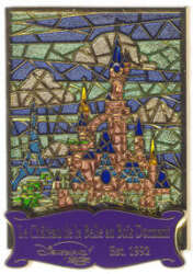 'Stained Glass - 2008 Pin of the Month - Cast Exclusive - Disneyland Paris Castle - DLR'