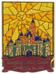 'Stained Glass - 2008 Pin of the Month - Cast Exclusive - Sleeping Beauty Castle - DLR'