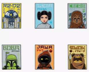 'BoxLunch - Star Wars Character Poster Blind Box - Complete 6 Pin Set - DLIC'