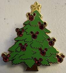 Christmas Tree with Jeweled Mickey Mouse Icon Ornaments