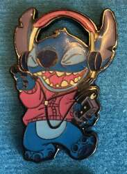 Stitch in Pink Hoodie with Walkman and Headphones
