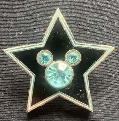 Black Star with Blue Jeweled Mickey Icon