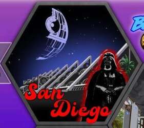 'Fantasy Pin Series: Star Wars in San Diego by BB-CRE.8 - Greetings From San Diego: Darth Vader and Death Star at the San Diego Convention Center - FSY'