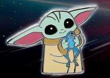 Click to view the Cutest in the Galaxy Lanyard with Pin Set - Grogu Holding Sorgan Frog Only details