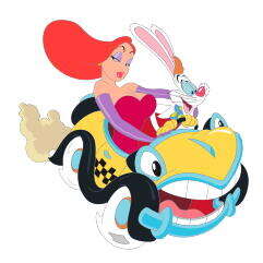 Jessica and Roger Rabbit in Benny the Cab