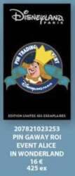 78803 - Alice in Wonderland Pin Trading Event 2024 - KIng of Hearts - Disneyland Resort Paris alternate image