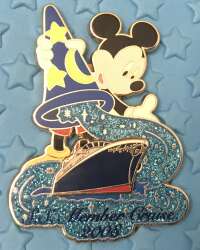 'Disney Cruise Line - Mickey w/ sorcerer hat S.S. Member cruise 2008 pin - DCL'