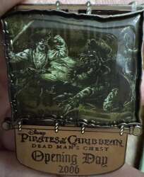 'Disney&#039;s Pirates of the Caribbean: Dead Man&#039;s Chest - Opening Day Pin Featuring Captain Jack Sparrow and Davy Jones - Dangle - WDW'