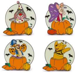 Costumed Winnie the Pooh & Friends Halloween Pumpkin Set — Full Set