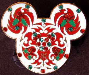 'Christmas 2010 - Rhinestone Holly Mickey Head - MLT'