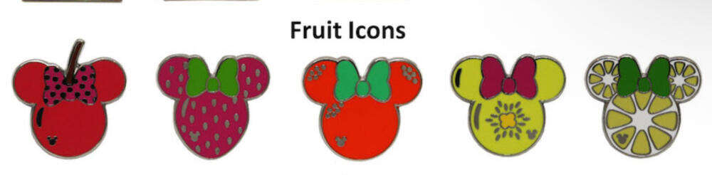 104927 - DLR Hidden Mickey Series 2017: Minnie Fruit Icons Collection - Fruit Icons Set - Disneyland Resort alternate image