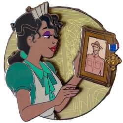 Tiana with photo of father