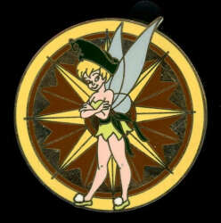 'Mickey&#039;s Pin Odyssey 2008 - Tinker Bell on Compass Rose ONLY - DLR'