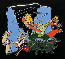 'Splash Mountain Reveal/Conceal Mystery Collection - Brer Fox Holding a Beehive While Brer Rabbit Laughs - MLT'