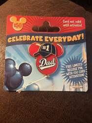 #1 Dad red Mickey balloon with blue baseball cap