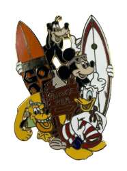 'Disney's California Adventure - Paradise Pier Surfboards with Mickey, Donald, Pluto and Goofy - DLR'