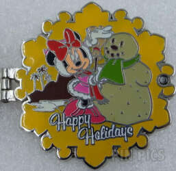 'Resort Holiday Collection 2014: Hinged Snowflakes - Beach Club — Minnie Mouse with Snowman - WDW'